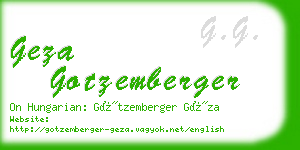 geza gotzemberger business card